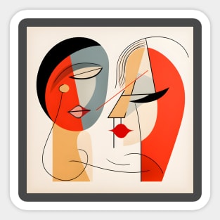 Man and Woman Picasso Style Sticker